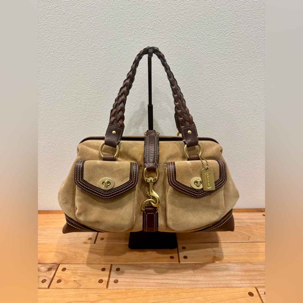 Coach Daphne Frame Doctor Satchel Bag in Suede and Leather EUC